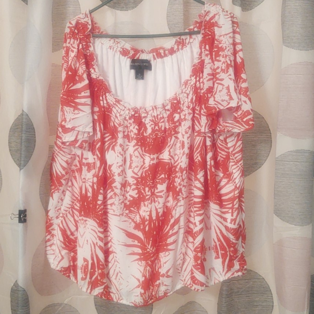 Cute Red and White Design Top